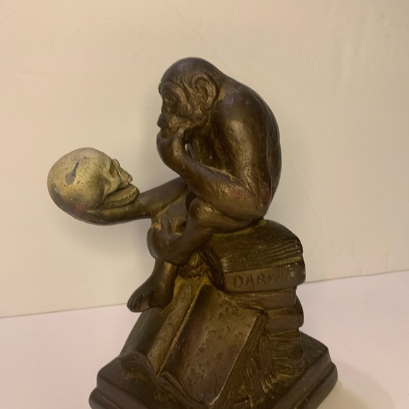 Darwin’s ape and skull sculpture - Picture 2 of 6